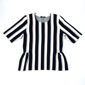 NWT Ann Taylor Striped Knit Peplum Sweater Top